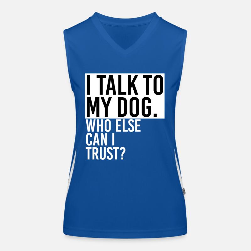 Rede mit Hund Funktionelles Kontrast-Tank Top für Frauen