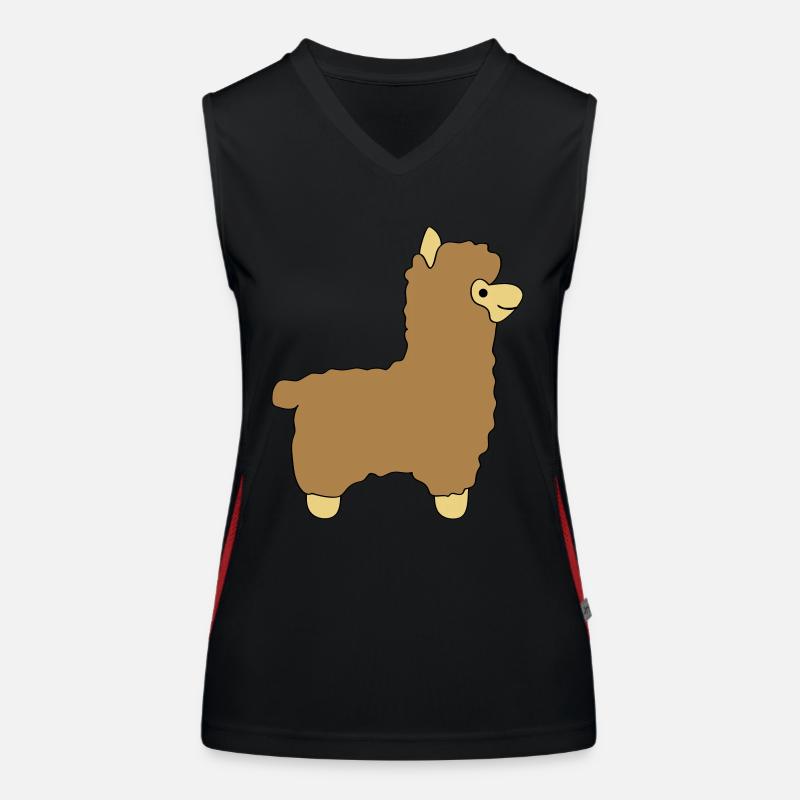 lama alpaca comic Funktionelles Kontrast-Tank Top für Frauen