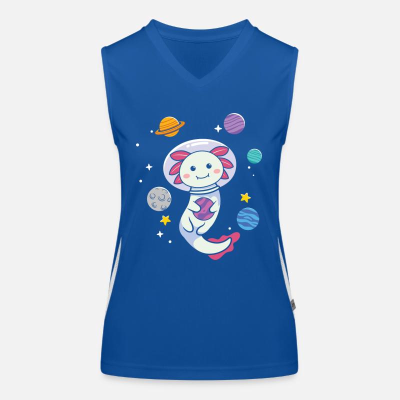 Axolotl in den Sternen Funktionelles Kontrast-Tank Top für Frauen