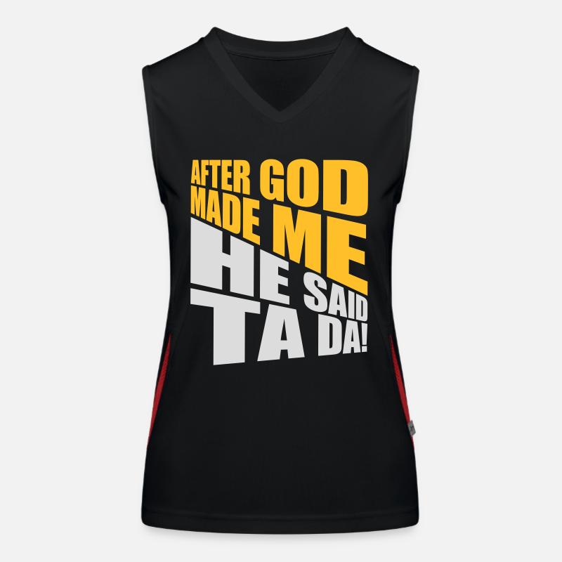 after god made me Funktionelles Kontrast-Tank Top für Frauen