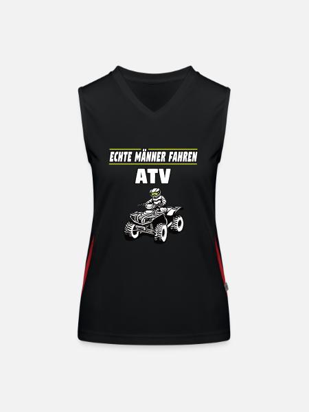 Echte Männer fahren ATV - Offroad Motorsport - Funktionelles Kontrast-Tank Top für Frauen - Schwarz/Rot - Vorne