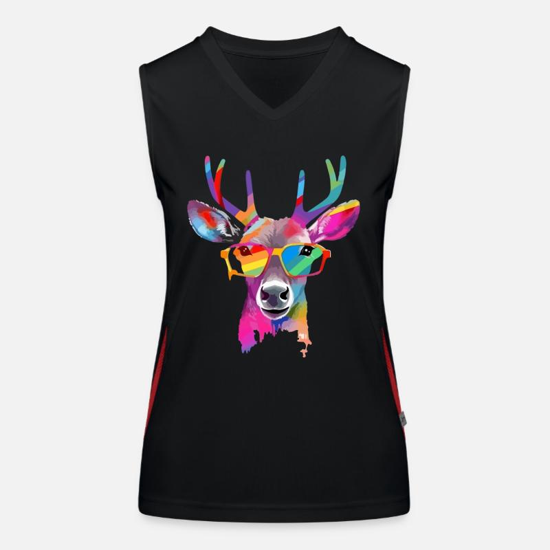 Axo der Hirsch Funktionelles Kontrast-Tank Top für Frauen