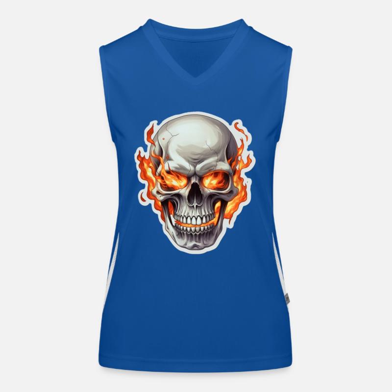 Skull on fire Women's Functional Contrast Tank Top