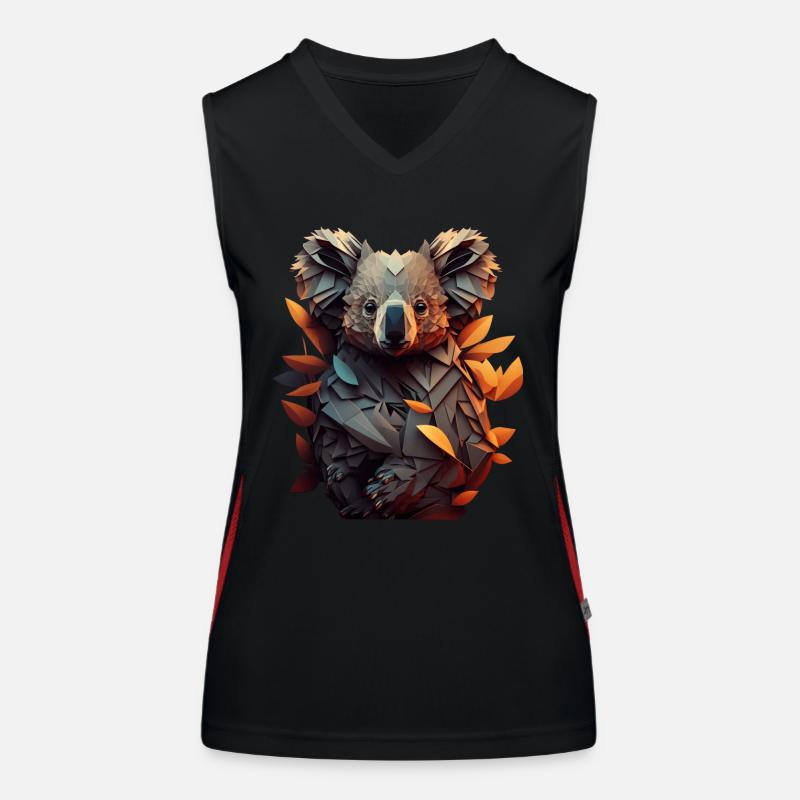 Space Koala Funktionelles Kontrast-Tank Top für Frauen
