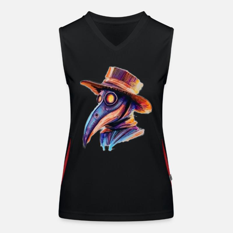 Stylized Medieval Doctor's Mask Women's Functional Contrast Tank Top