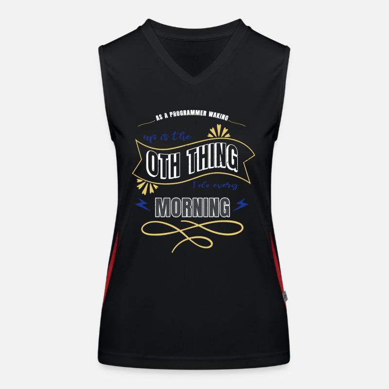 computers programming language present idea Women's Functional Contrast Tank Top