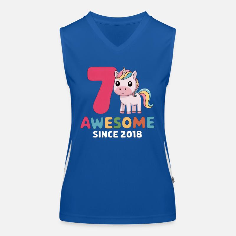 7. Geburtstag - Awesome Since 2018 Funktionelles Kontrast-Tank Top für Frauen
