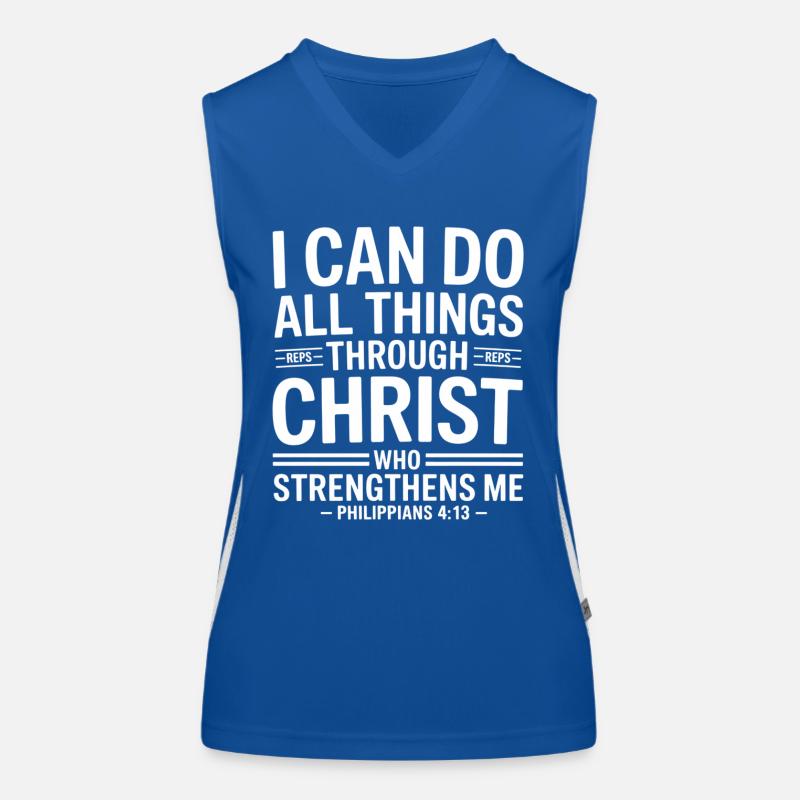 Alles Durch Christus Kraft Philippians 4:13 Funktionelles Kontrast-Tank Top für Frauen