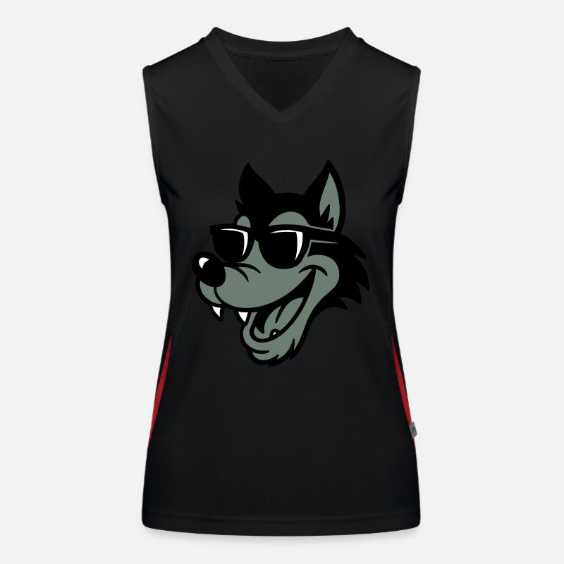Wolf Comic Funktionelles Kontrast-Tank Top für Frauen