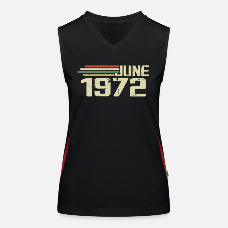 Juni 1972 Jahrestag Juni 1972 Juni 1972 Geburtstag Funktionelles Kontrast-Tank Top für Frauen