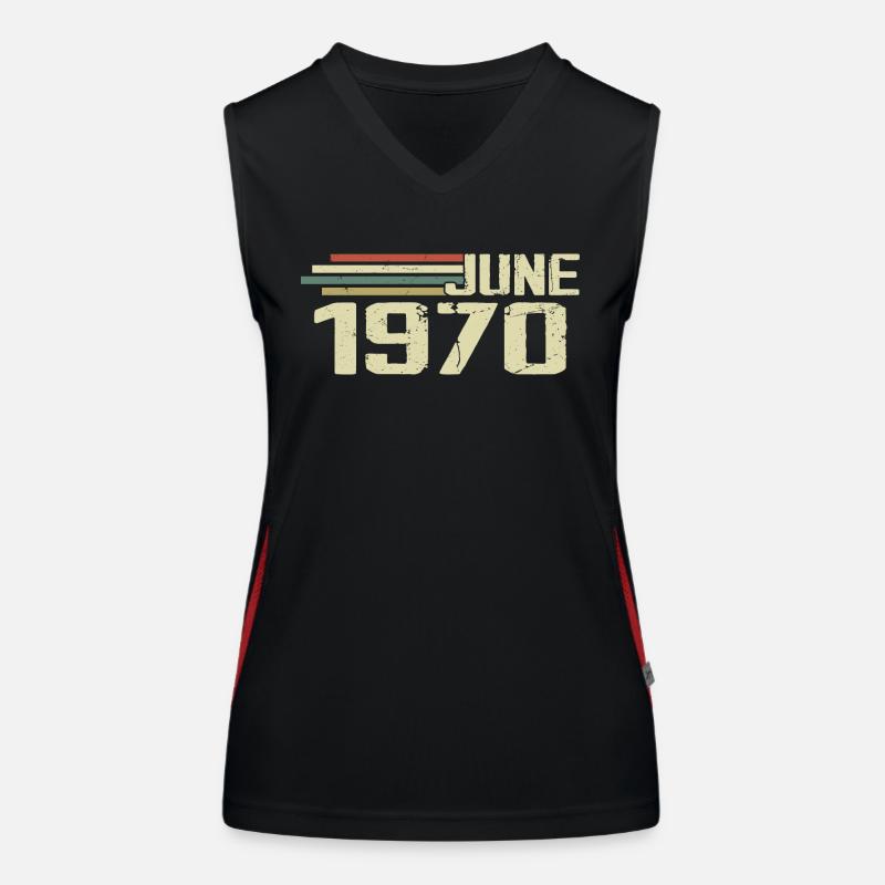 Juni 1970 Jahrestag Juni 1970 Juni 1970 Geburtstag Funktionelles Kontrast-Tank Top für Frauen