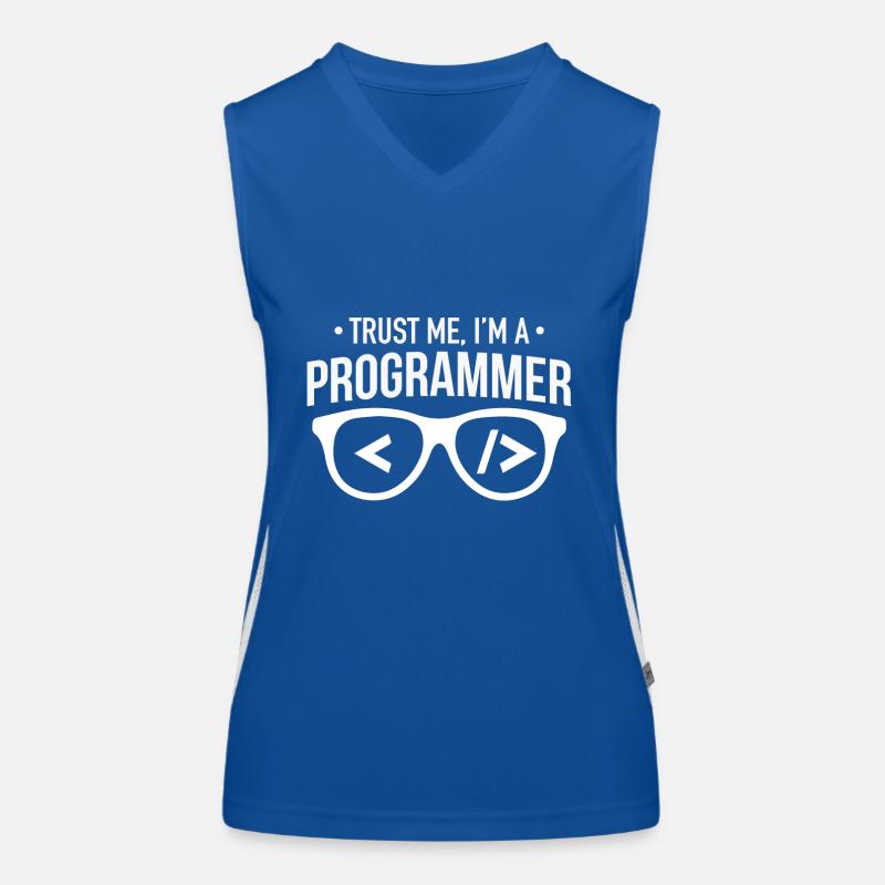 trust me i am a programmer Funktionelles Kontrast-Tank Top für Frauen