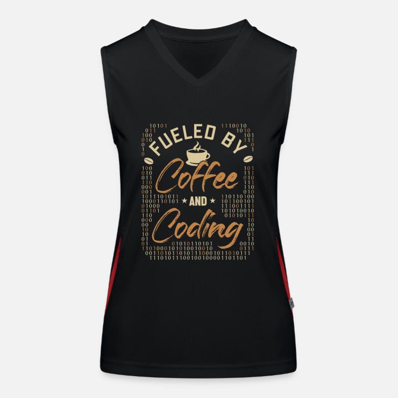Fueled by Coffee and Coding Coder Software Women's Functional Contrast Tank Top