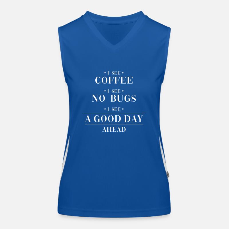 Coffee No Bugs Good Day Engineer Coder Software Women's Functional Contrast Tank Top