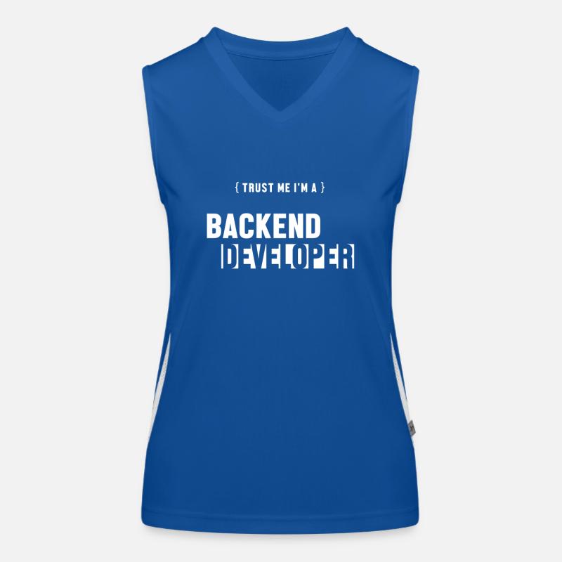 Trust Me I'm Backend Developer Engineer Software Women's Functional Contrast Tank Top