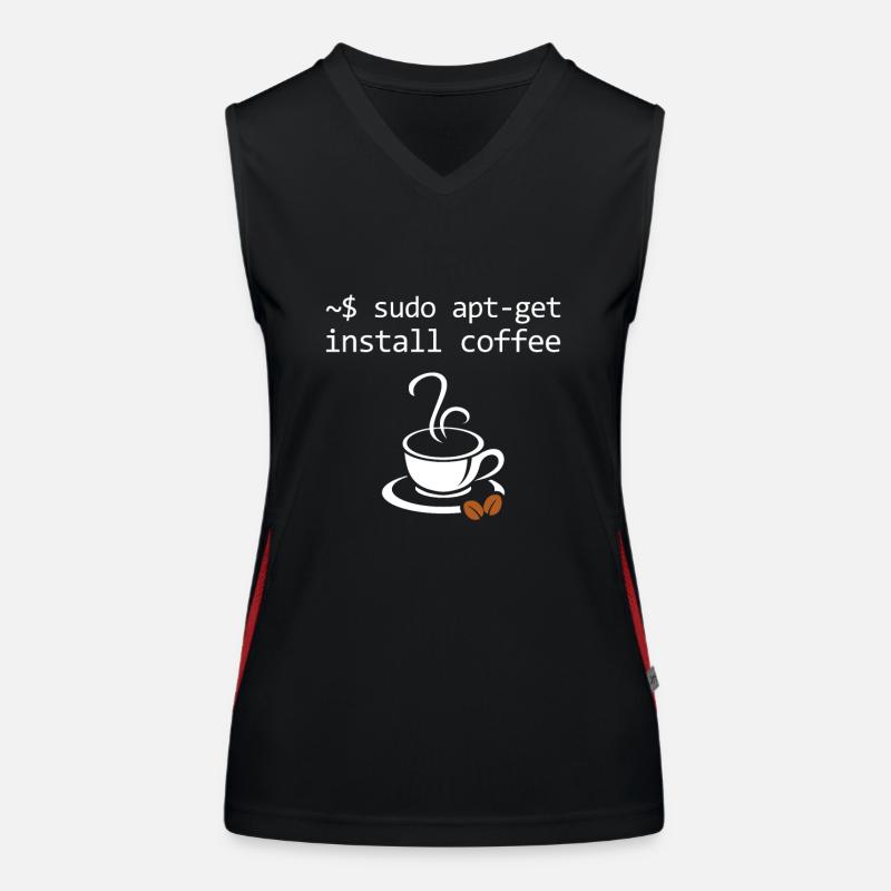Sudo Install Coffee Informaticien Admin Débardeur respirant contrasté Femme