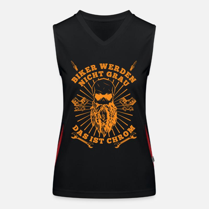BIKER WERDEN NICHT GRAU DAS IST CHROM Funktionelles Kontrast-Tank Top für Frauen