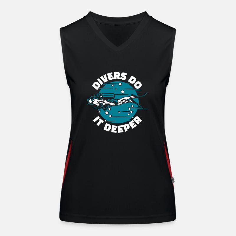 Divers Do It Deeper Goggles Diving Mask Women's Functional Contrast Tank Top