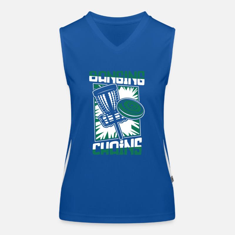 Banging Chains Korb Scheibe Disc Golfer Spieler Funktionelles Kontrast-Tank Top für Frauen