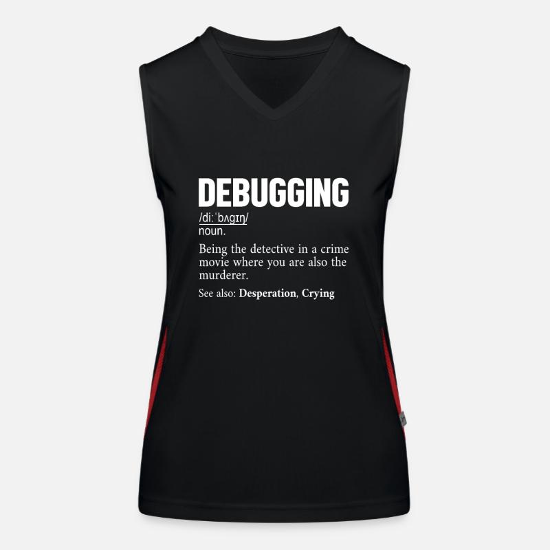 Debugging Definition Developer Coder Programmierer Funktionelles Kontrast-Tank Top für Frauen