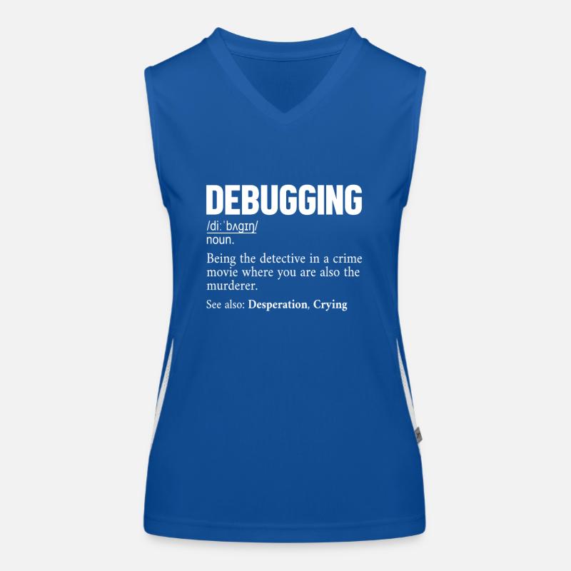 Debugging Definition Developer Coder Programmer Women's Functional Contrast Tank Top