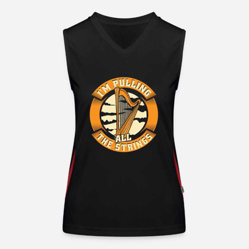 I'm Pulling All The Strings Harfe Konzertharfe Funktionelles Kontrast-Tank Top für Frauen