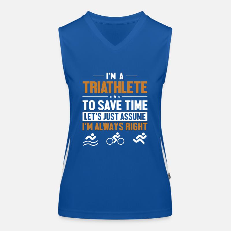 Triathlete Let's Assume I'm Right Training Profi Funktionelles Kontrast-Tank Top für Frauen