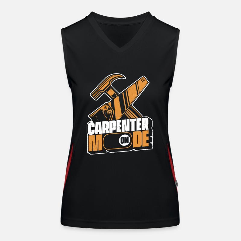 Carpenter Mode On Carpenter Wood Mechanic Women's Functional Contrast Tank Top