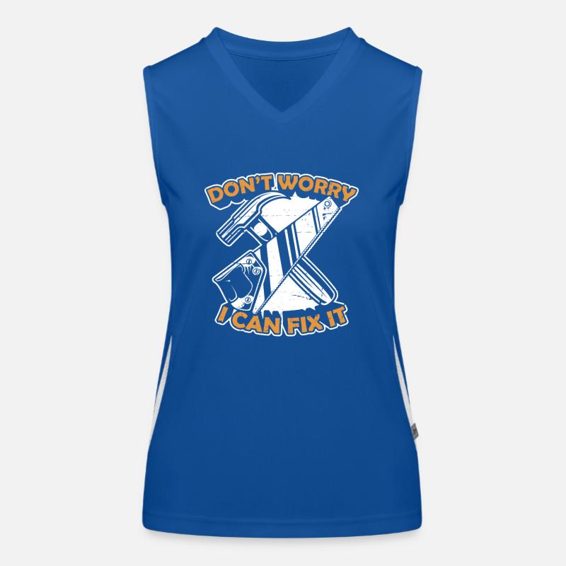 Don't Worry I Can Fix It Tischler Carpenter Women's Functional Contrast Tank Top