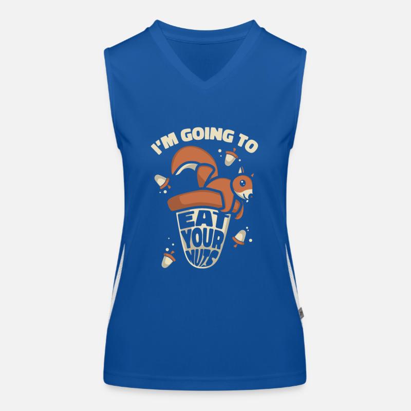 Eat Your Nuts Grauhörnchen Squirrel Eichhörnchen Funktionelles Kontrast-Tank Top für Frauen