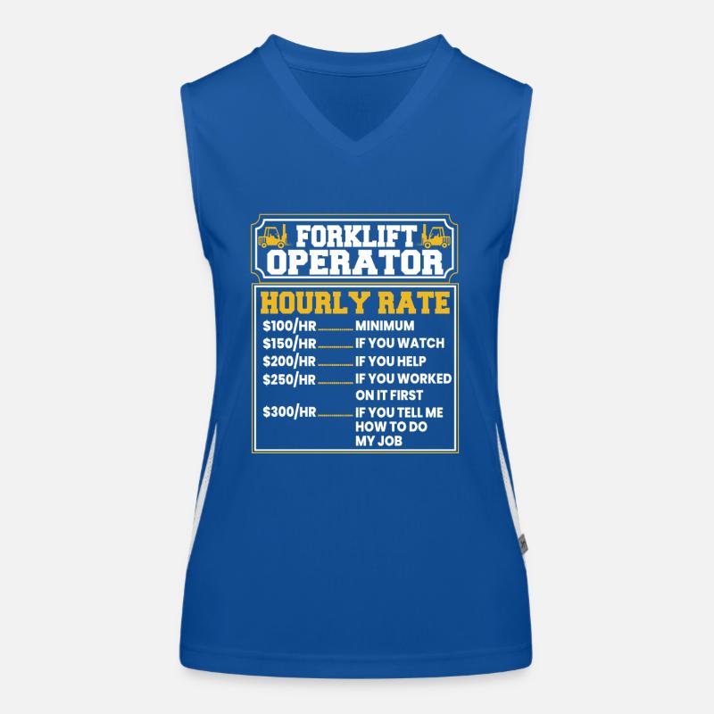 Forklift Operator Hourly Rate Telehandler Women's Functional Contrast Tank Top