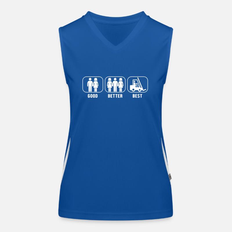 Good Better Best Forklift Gabelstaplerfahrer Funktionelles Kontrast-Tank Top für Frauen