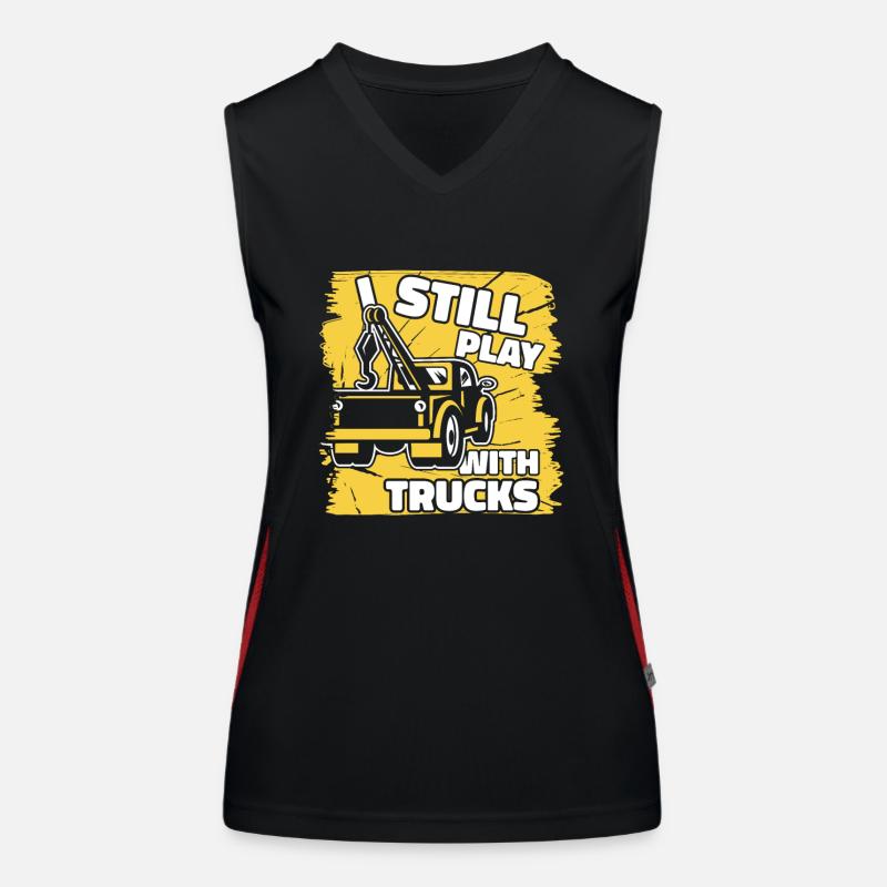 I Still Play With Trucks Tow Driver Women's Functional Contrast Tank Top