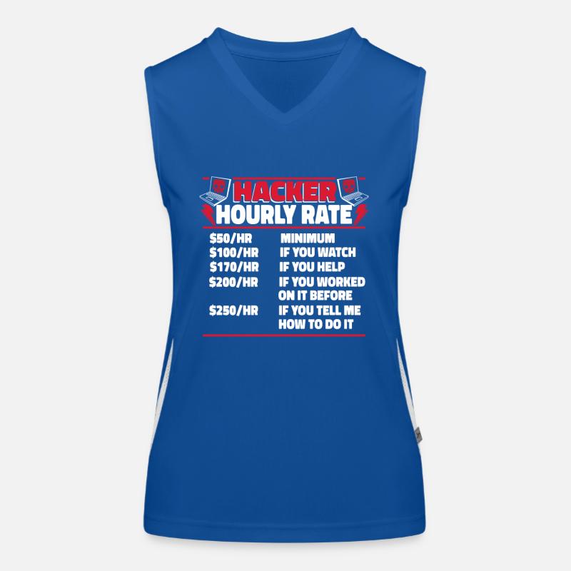 Hacker Hourly Rate Sniffer Social Engineering Funktionelles Kontrast-Tank Top für Frauen