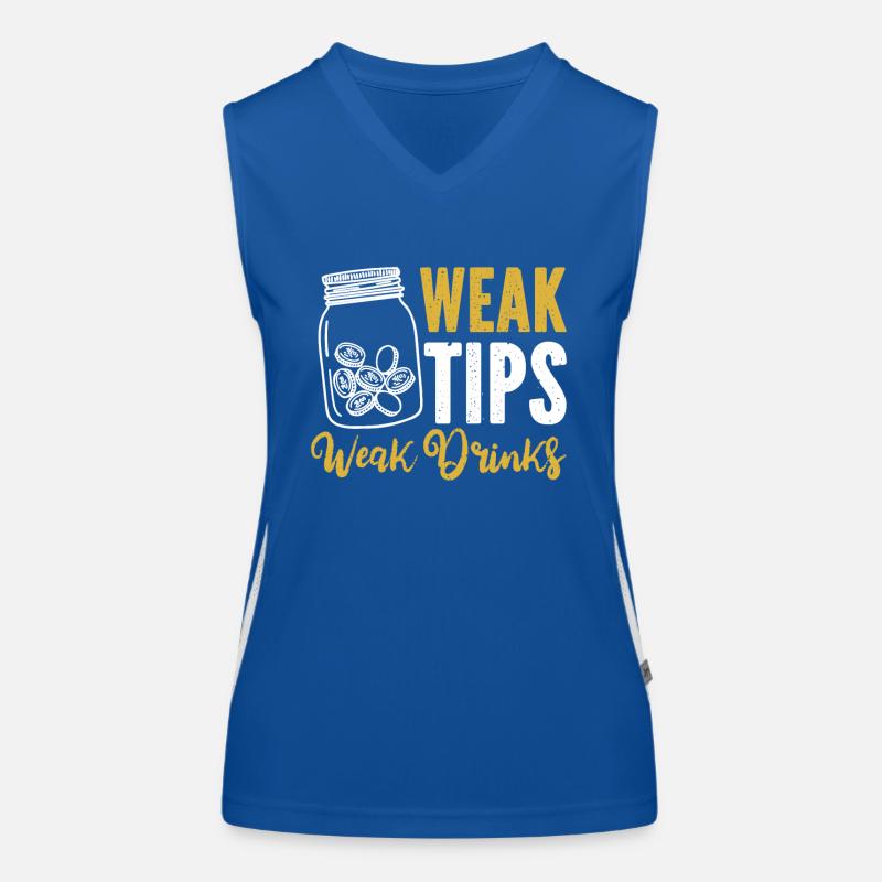 Weak Tips Weak Drinks Barman Bartender Women's Functional Contrast Tank Top