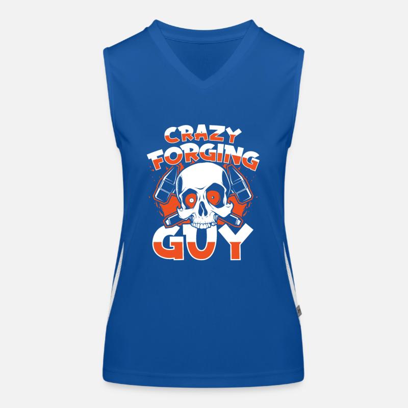 Crazy Forging Guy Kunstschmied Blacksmith Forging Funktionelles Kontrast-Tank Top für Frauen