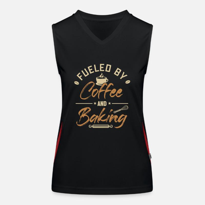 Fueled by Coffee and Baking Bäckerei Konditor Funktionelles Kontrast-Tank Top für Frauen
