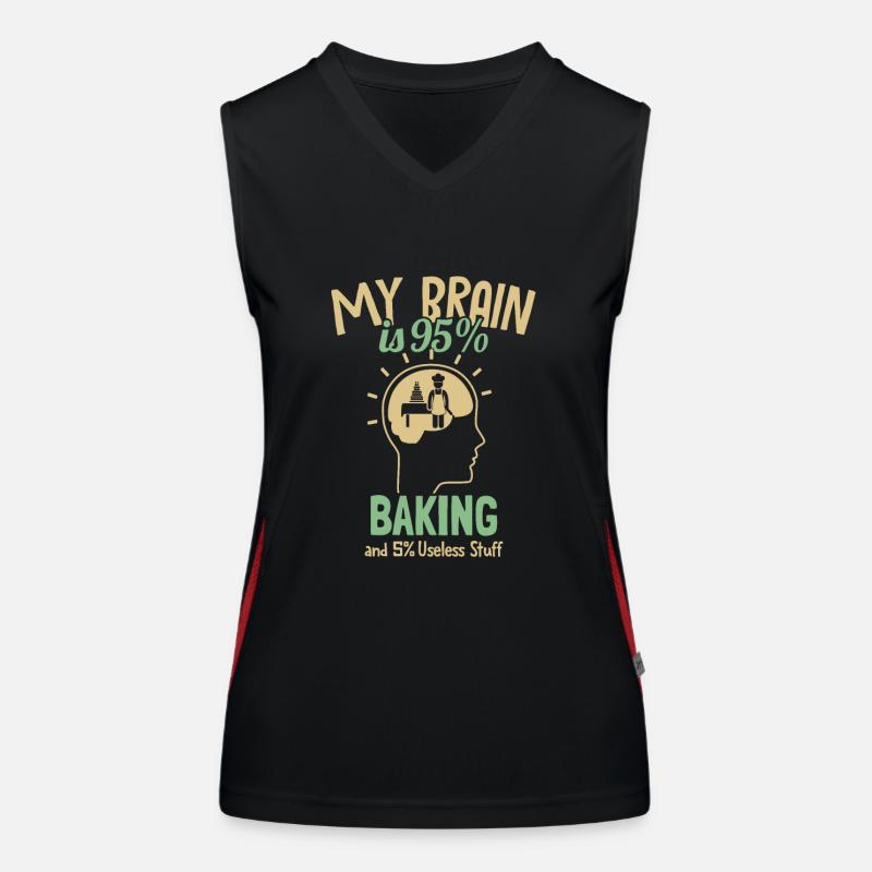Mon cerveau est composé à 95% de Baking Hobbybäcker Bäckerei Débardeur respirant contrasté Femme