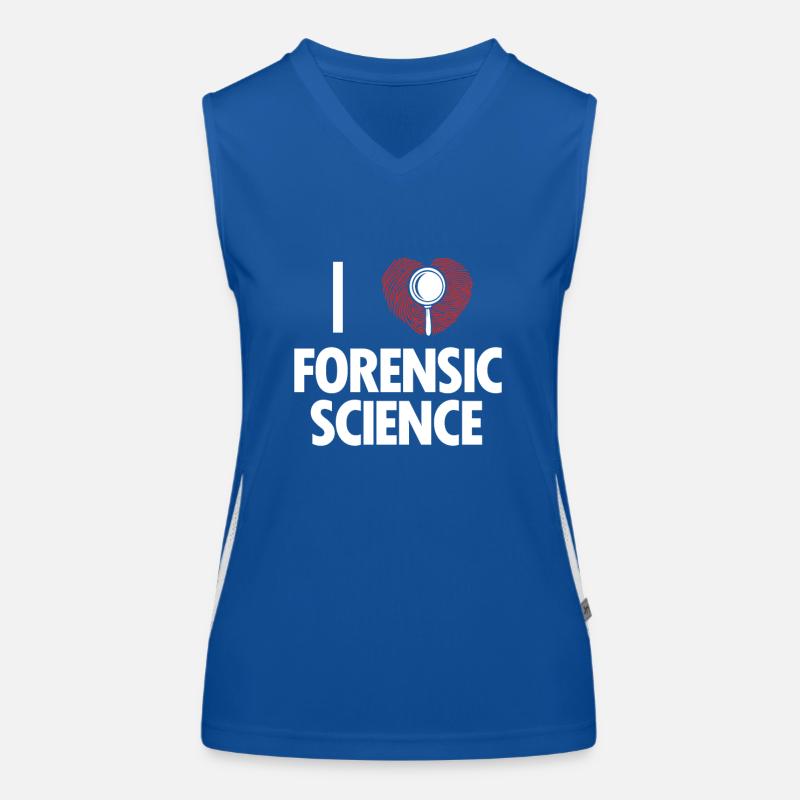 I Love Forensic Science IT Forensics Dactyloscopy Women's Functional Contrast Tank Top