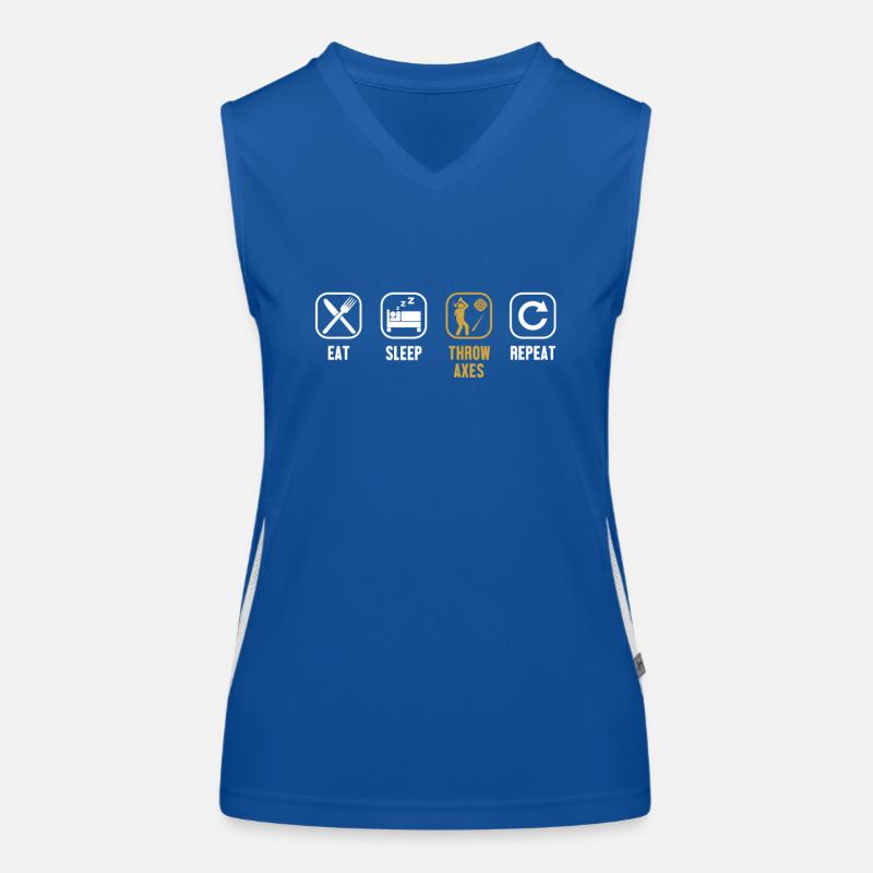 Eat Sleep Throw Axes Repeat Axe Throwing Game Axe Women's Functional Contrast Tank Top