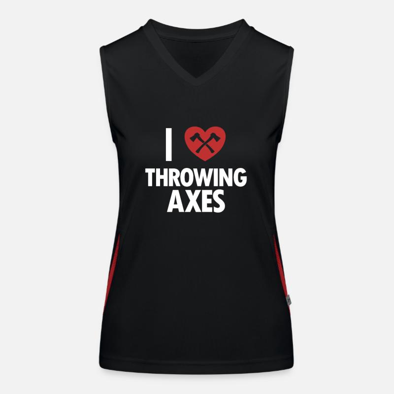 I Love Throwing Axes Axe Throwing Competition Axe Women's Functional Contrast Tank Top