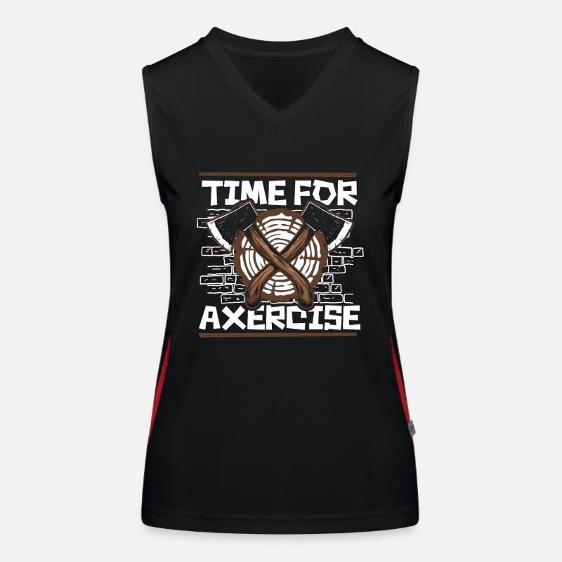 Time For Axercise Axe Throwing Game Competition Women's Functional Contrast Tank Top