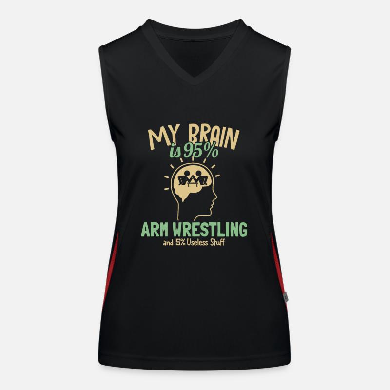 My Brain is 95% Arm Wrestling Exercise Trainer Funktionelles Kontrast-Tank Top für Frauen