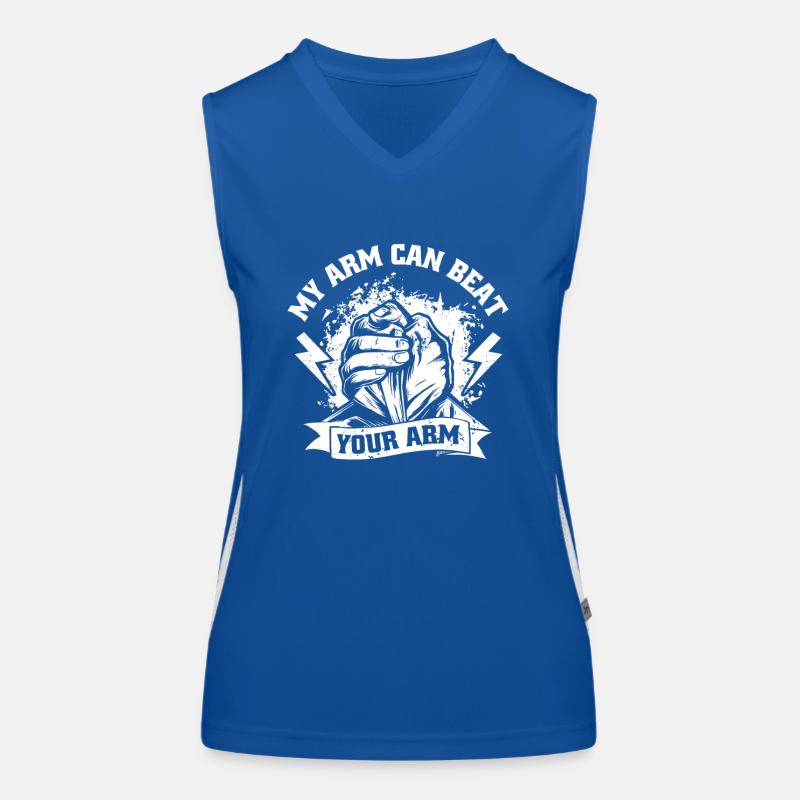 My Arm Can Beat Your Arm Exercise Techniques Arm Women's Functional Contrast Tank Top