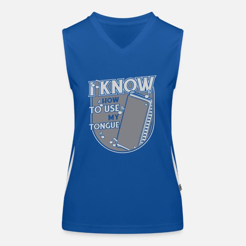 Je sais comment utiliser ma bouche harmoniciste de langue Débardeur respirant contrasté Femme