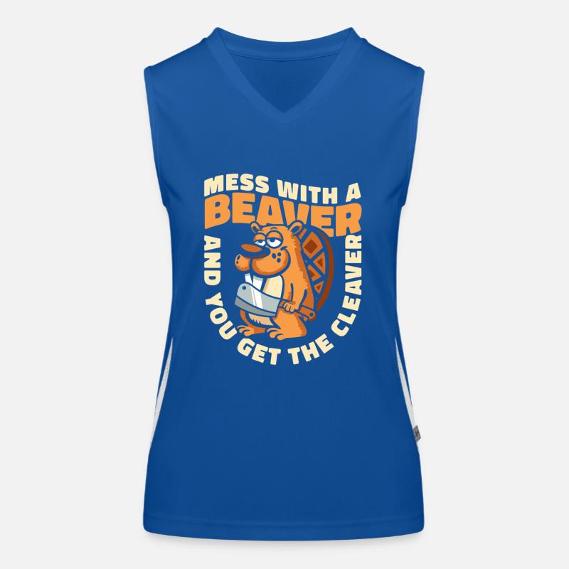 Leg Dich Mit Einem Biber An Und Hol Dir Den Cleaver Eurasisch Funktionelles Kontrast-Tank Top für Frauen