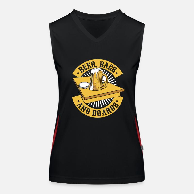 Sacs Et Planches De Bière Sacs De Haricots Plateaux De Jeu Cornhole Débardeur respirant contrasté Femme