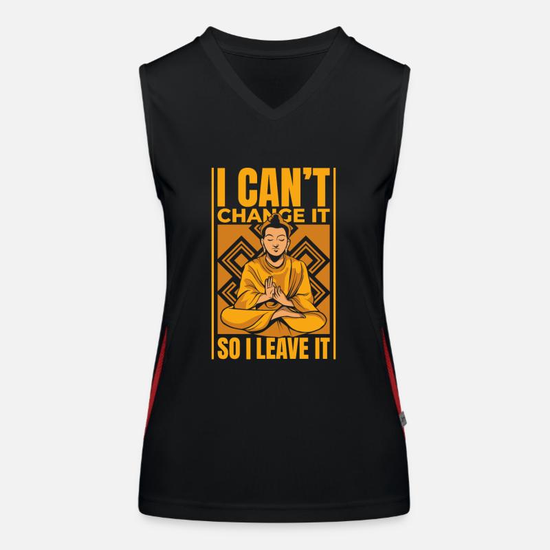I Can't Change It So I Leave It Buddhist Symbol Women's Functional Contrast Tank Top