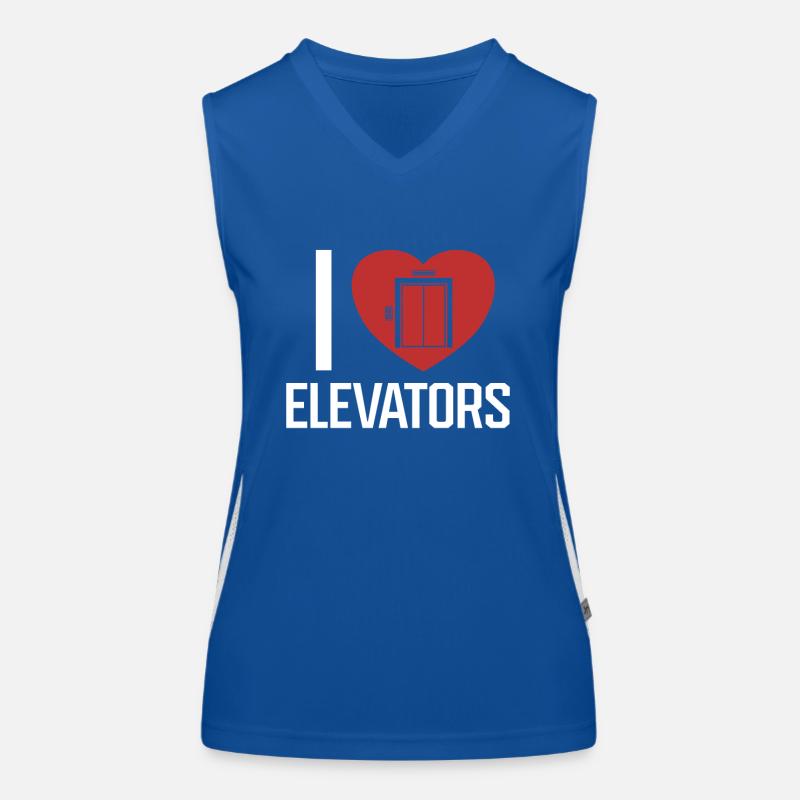I love Elevators Technician Repair Elevator Women's Functional Contrast Tank Top