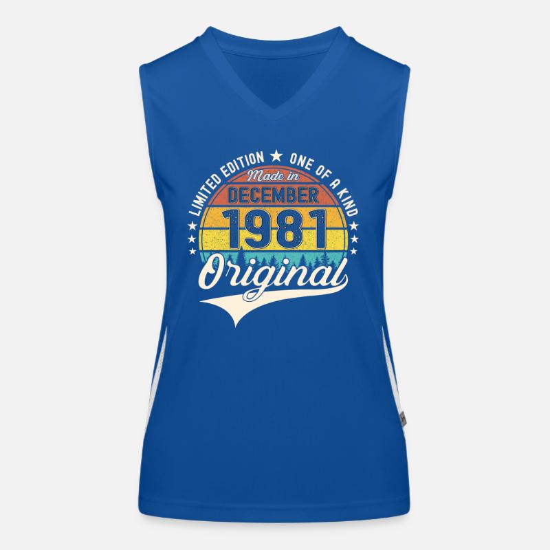 Original December 1981 41st birthday gift Women's Functional Contrast Tank Top